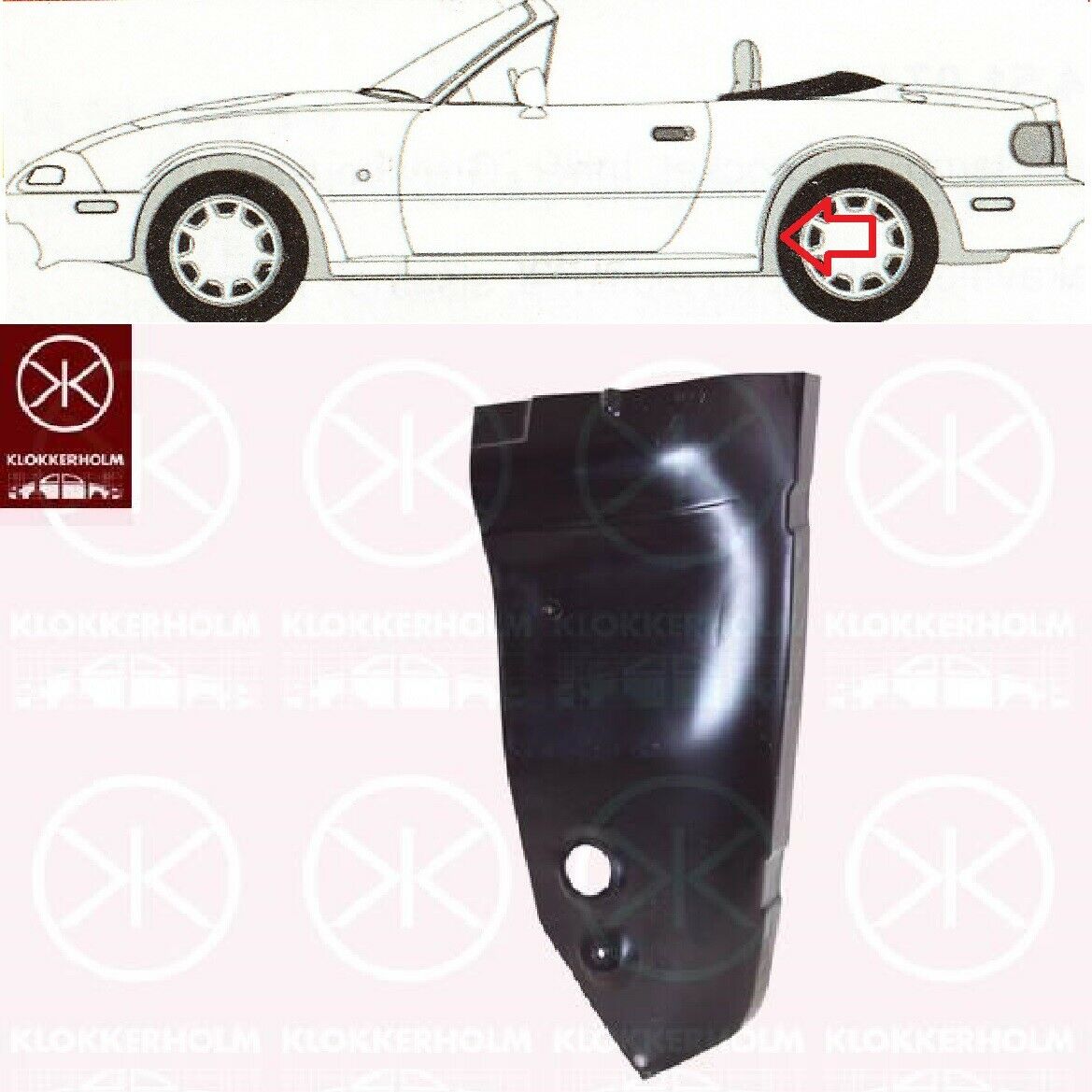 Radhausecke Radhaus Innenradlauf hinten links vorderer Teil passend für Mazda MX-5 I NA