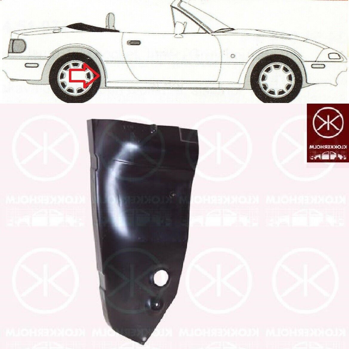 Radhausecke Radhaus Innenradlauf hinten rechts vorderer Teil passend für Mazda MX-5 I NA